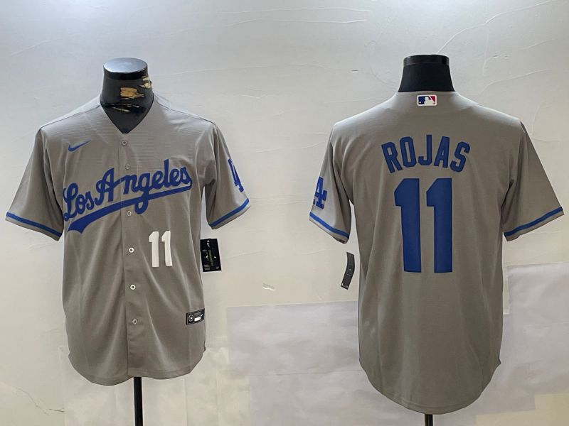 Men Los Angeles Dodgers #11 Rojas Grey Game 2024 Nike MLB Jersey style 10163->los angeles dodgers->MLB Jersey